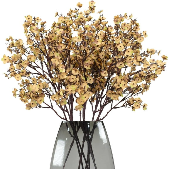 Babys Breath 8 Bundle Real Touch Artificial Flowers Fake Silk Flower Gypsophila Wedding Party Decoration Home Decor(Burgundy)