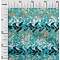 thumbnail image 2 of oneOone Cotton Flex Teal Green Fabric Geometric Craft Projects Decor Fabric Printed By The Yard 40 Inch Wide-3N, 2 of 6