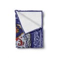 thumbnail image 2 of Sugar Skull Soft Flannel Fleece Blanket, Scary Floral Skull with Motifs in Ornate Framework Swirls Gothic Vintage Look, Cozy Plush for Indoor and Outdoor Use, 70" x 90", Multicolor, by Ambesonne, 2 of 6