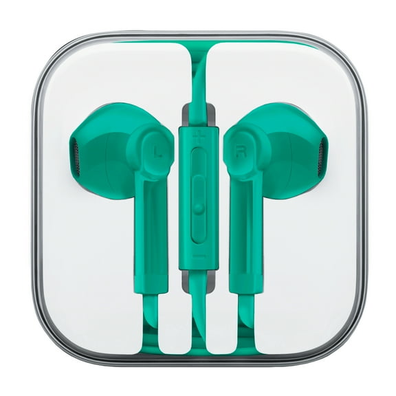 Kids Headphones with Microphone, Stereo Sound, 3.5Mm Jack Plug, Wired Headphones for Kids, Tangle-Free, Volume Control, Childrens Headphones In-Ear for School Home, Travel, Turquoise