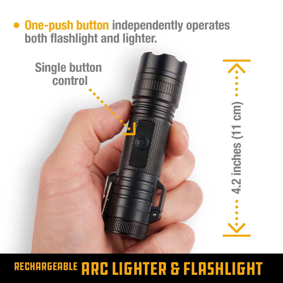 Arc Lighter LED Flashlight Attack Head Zoomable Torch Lights Lanterna  Rechargeable 18650 Battery and Mount Outdoor Survival Flashlight