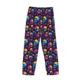 thumbnail image 3 of Lsque mushroom rainbow color Skull Print Men's Pajama Pants, Lounge Pant - Comfortable Home Wear,Elastic Waistband, Stylish Design-Large, 3 of 9