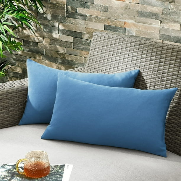 UNIKOME Outdoor Waterproof Throw Pillows "12" x "20" Feathers and Down
