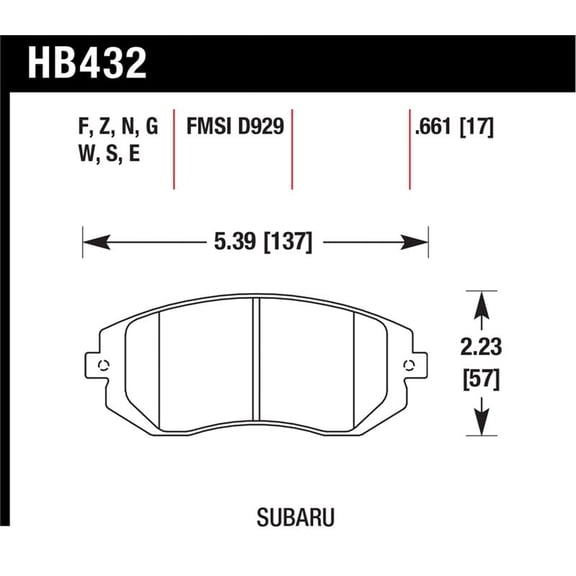 Hawk 2006-2006 Saab 9-2X 2.5i HPS 5.0 Front Brake Pads