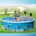 thumbnail image 3 of YOPTOP 48 Inches Foldable Children‘s Swimming Pool Blow Up Pool for Family Kids Backyard,none,122x25cm, 3 of 11