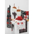 thumbnail image 2 of Black and Red Poinsettia Christmas Cotton Cooking Apron, One Size Fits Most, 2 of 4