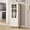 Creamy White, variant on Newest Minimalist Buffet Cabinet with 2 Glass Doors and 2 Drawers, Creamy White Modern Storage for Dining Room