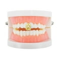 thumbnail image 2 of Unique Bargains 1 Pc Fake Grills Hip Hop Lightning-shaped Teeth Grillz Gold Tone, 2 of 6
