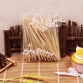 thumbnail image 1 of SharkTRUE 100 pcs Disposable Bamboo picks Food Fruit Cocktail Handmade Toothpicks, 1 of 8