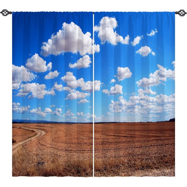 Blue Gold Marble Valances Set for Kitchen, Blue Teal Gold Abstract Marble Texture Modern Luxury Home Decor Rod Pocket Window Drapes for Living Room Dining Room Office 52x18 Inch + 27x24 Inch X 2