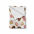 thumbnail image 2 of Food Soft Flannel Fleece Throw Blanket, American Traditional Classic Breakfast Fast Food Dessert Tasty Donuts Art Print, Cozy Plush for Indoor and Outdoor Use, 50" x 70", Multicolor, by Ambesonne, 2 of 6