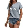 thumbnail image 5 of Outfmvch Tshirts for couple short sleeve shirts for women Love Heart Grahic Valentine's Day Crew Neck Graphic Short Sleeve Couple Tops Valentine's Day shirt shirts for women graphic t-shirts Grey 1 S, 5 of 6