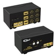 thumbnail image 1 of CKL 2 Port HDMI KVM Switch Triple Monitor for 2 Computers 3 monitors 4K 30Hz with Cables CKL-923HUA, 1 of 7
