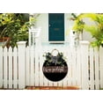 thumbnail image 4 of Kiss Me Goodnight Front Door Sign Funny Wreaths Hanging Wooden Plaque Decoration Round Rustic Wood Farmhouse Porch Decor for Home Front Door Decor, 11 x 11 Inch, 4 of 5