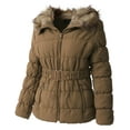 thumbnail image 2 of Ma Croix Womens Fur Lined Coat with Belt Quilted Faux Fur Insulated Winter Jacket Parka Outerwear, 2 of 5