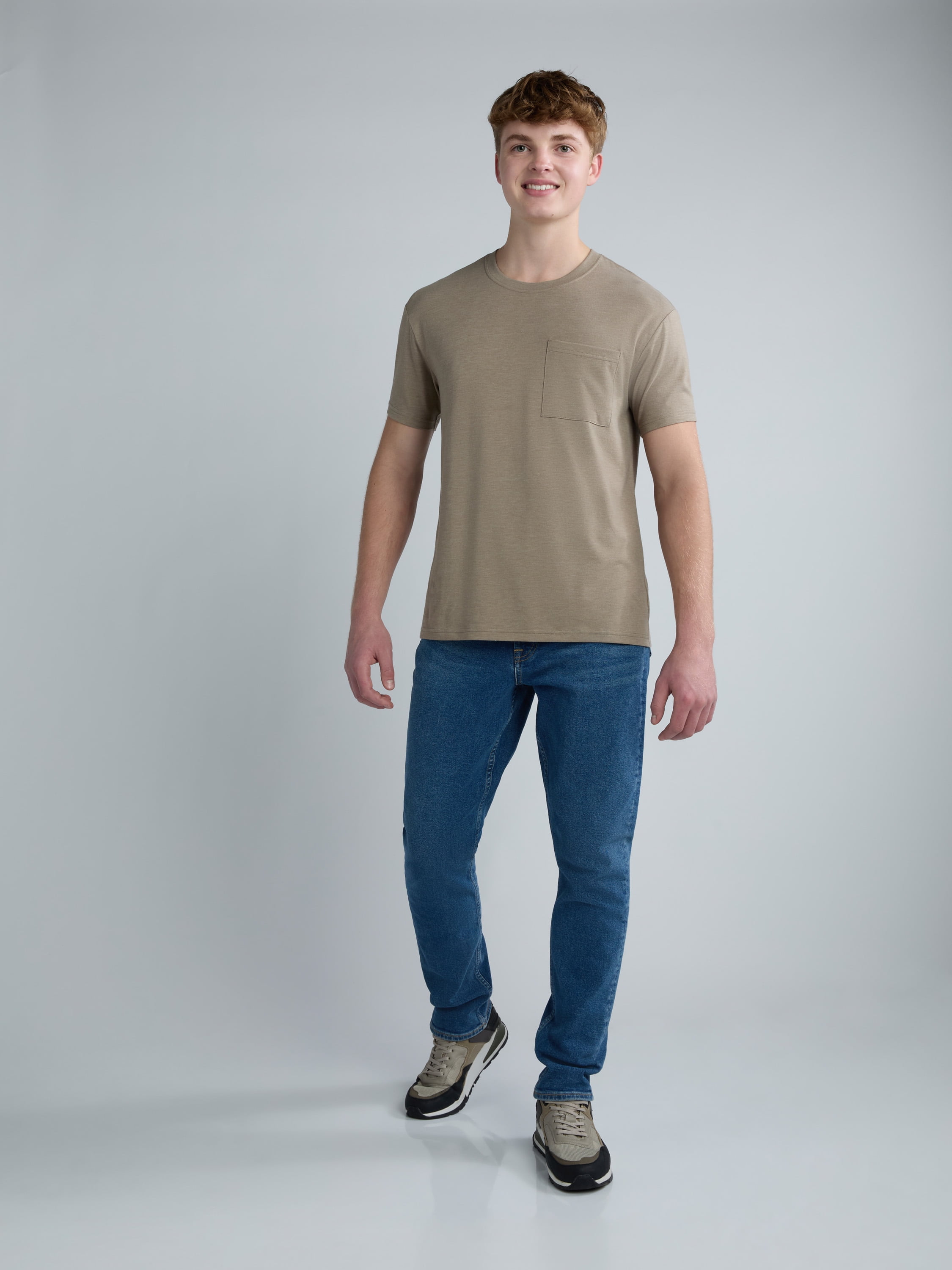 Athletic Works Men's and Big Men’s Tri Blend Pocket Tee, Sizes XS-4XLT