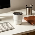 thumbnail image 2 of Yhmxh Stainless Steel Mini Coffee Tumbler with Flip Lid, 8oz Double Wall Vacuum Insulated Small Travel Mug, Reusable Portable Coffee Tea Cup for Office Home Outdoor, Leakproof Thermal 245ml, 2 of 7