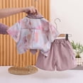 thumbnail image 6 of Qingpeng Kids Summer Tie Dye Short Sleeve Shirt With Necktie And Pocket Shorts Matching Outfit Set for Kids, 6 of 6