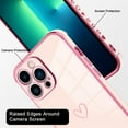 thumbnail image 3 of for iPhone 13 Pro Max Case 6.7 Inch, Luxury Plating Gold Edge [Reinforced Corners] [Full Camera Protection] Shockproof Slim Protective Phone Cover for Women Girls-Pink Heart, 3 of 12