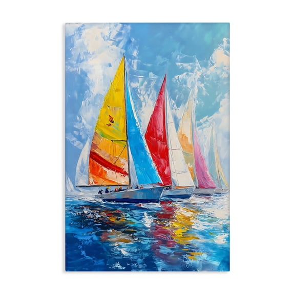 Stupell Industries Tropical Fleet of Colorful Sails Canvas Art, 16 x 24, by LSR Design Studio