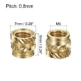 thumbnail image 2 of Uxcell Knurled Insert Nut M5 x 6mm L x 7mm OD Female Thread Brass Embedding Nut 30 Pack, 2 of 5