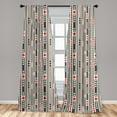 thumbnail image 5 of Ambesonne Modern Curtains, Stripes Circles Minimal, Pair of 28"x95", Charcoal Grey Scarlet, 5 of 5