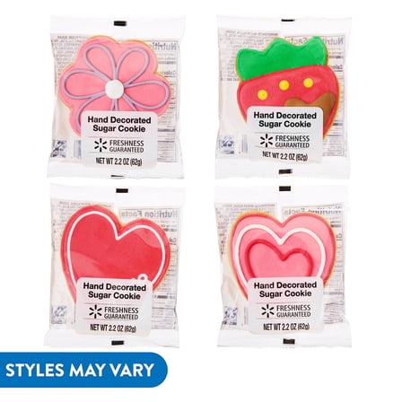Freshness Guaranteed Valentine's Day Hand Decorated Sugar Cookie, 2.2 oz (Styles May Vary)