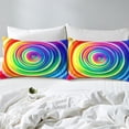 thumbnail image 3 of Rainbow Spiral Bedding Set Queen Size,Tie Dye Fitted Sheet Boho Hippie Bed Sheets Teens,Bohemian Exotic Colorful Sheets(No Top Sheet), 3 of 5