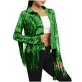 thumbnail image 3 of Veste pour Femme, Veste Mode Décontractée à Paillettes avec Franges, 3 of 7