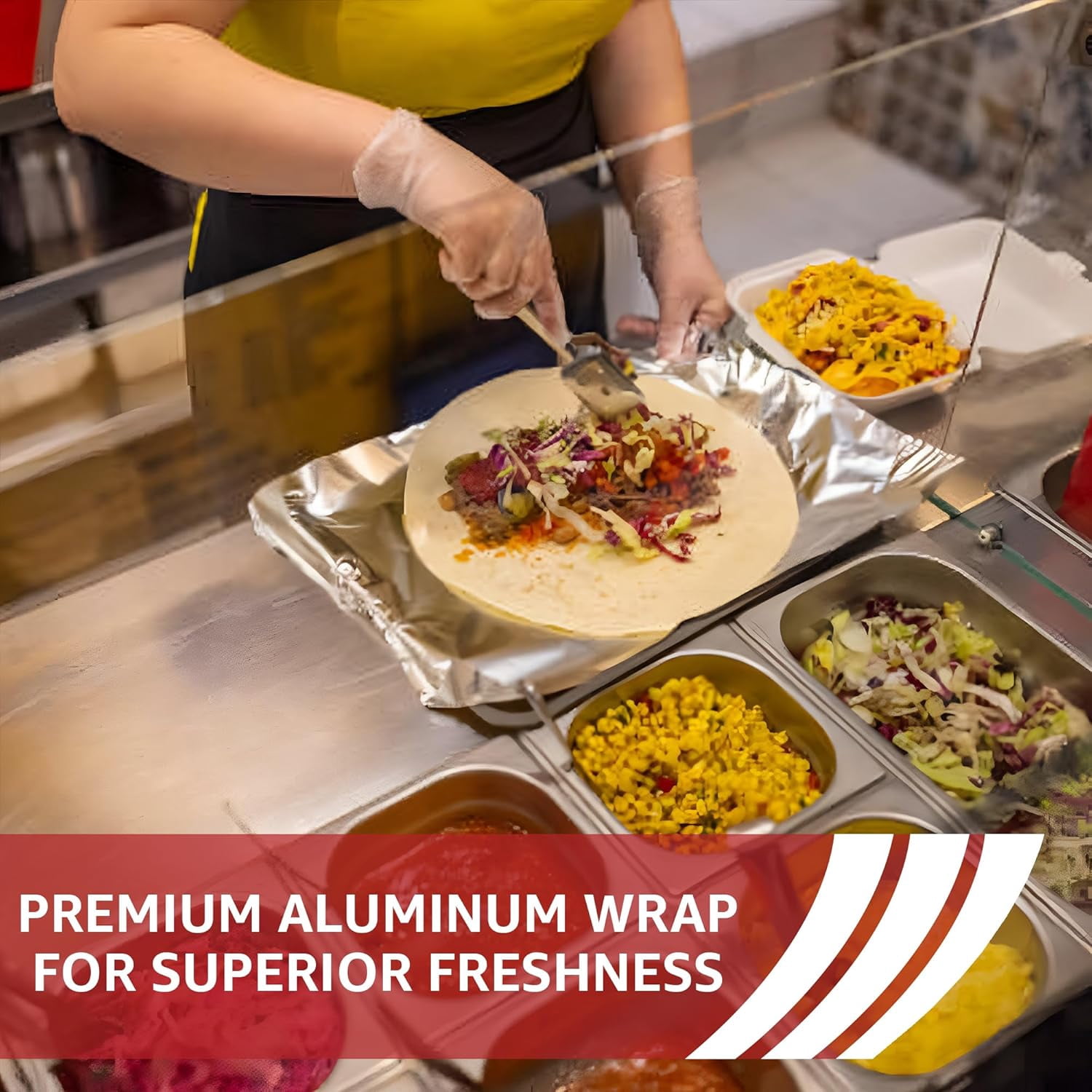 WJSP Aluminum Foil Roll 18 Inch X 500 ft for Restaurant Catering