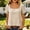 Beige, variant on QUNYINEY Ruffle Oversized T Shirts for Women Cotton Linen Summer Short Sleeve Tunic Tops Loose Fit Square Neck Casual Pullover Solid Shirts