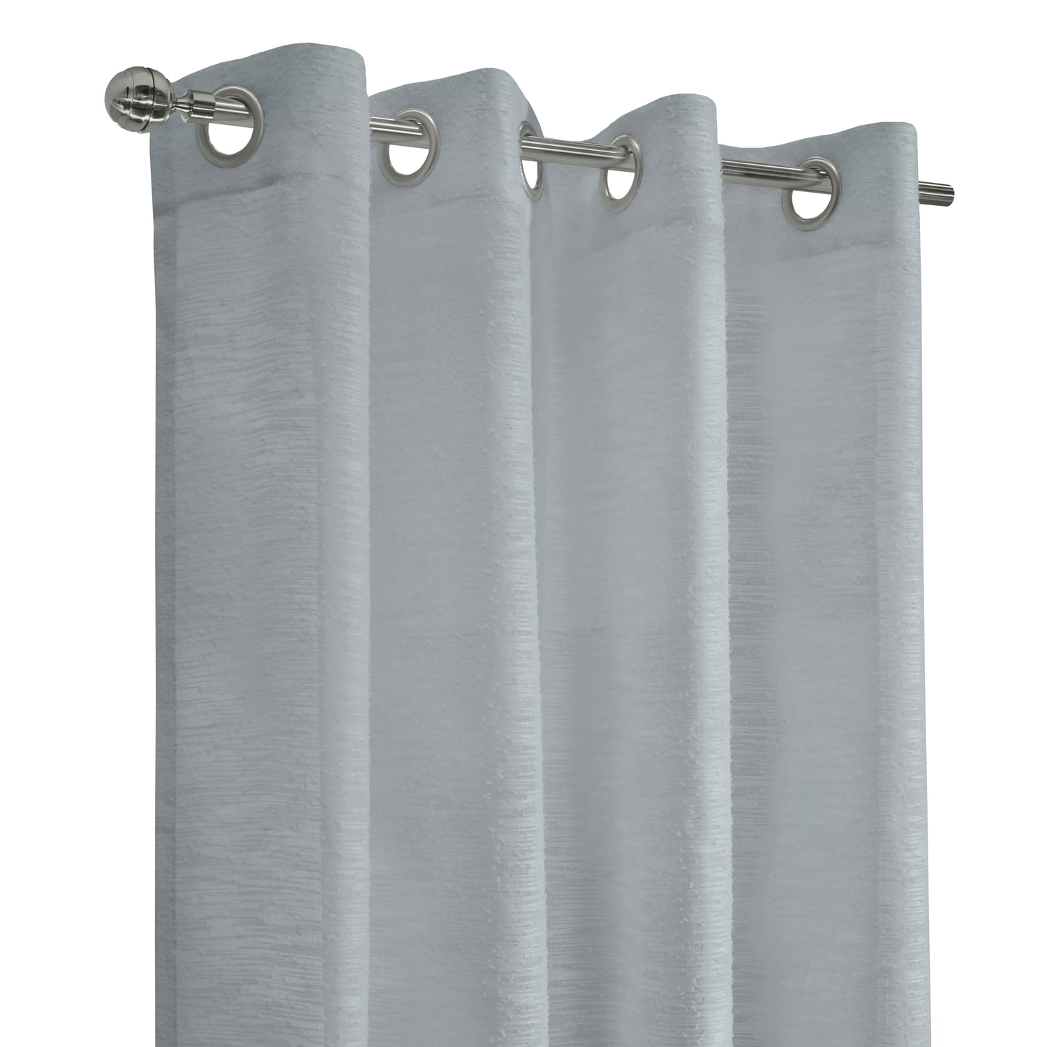 Habitat Boucle Sheer Premium Stylish and Functional Grommet Curtain Panel 52" x 95" Light Grey