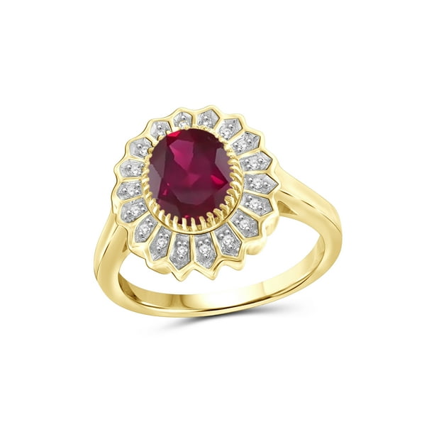 2 1/2 Carat T.G.W. Ruby And White Diamond Accent 14k Gold Over Silver ...