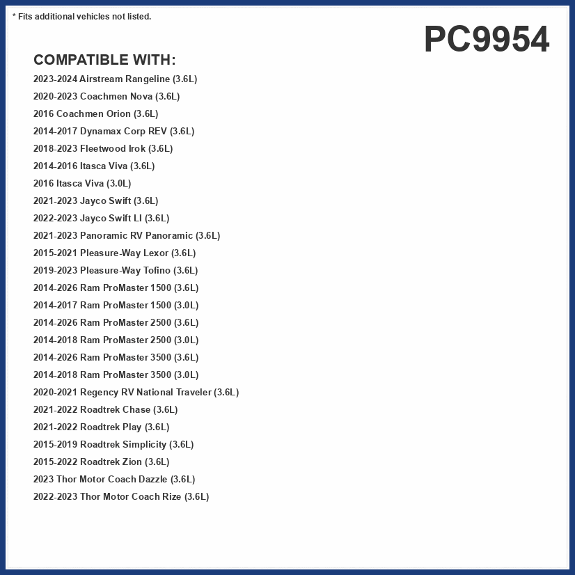 PG PC9954 Cabin Air Filter | Fits 2014-2026 Ram ProMaster 2500, ProMaster 1500, ProMaster 3500 3.6L; 2014-2018 ProMaster 2500, ProMaster 3500 3.0L