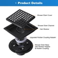 thumbnail image 5 of 6 Inch Square Shower Drain, 304 Stainless Steel Floor Drain with Flange for Bathrooms, Kitchens, Garages,, 5 of 6