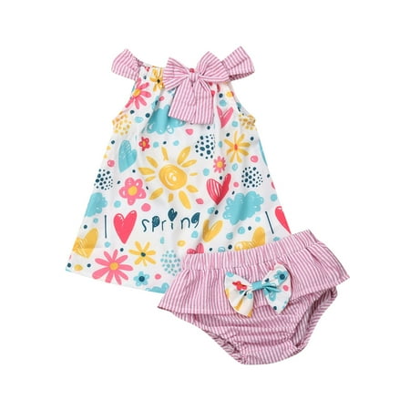 

Bagilaanoe 2pcs Newborn Baby Girl Short Pants Set Print Sleeveless Shirt Tops + Shorts 6M 12M 18M 24M Infant Casual Summer Outfits