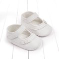 thumbnail image 2 of OSOLU Spring Summer Children Baby Toddler Shoes Girls Princess Shoes Hook Loop Solid Color White Lace Simple Style Birthday Footwear, 0-6 Months, 2 of 7