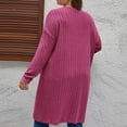 thumbnail image 5 of Women's Lightweight Button Down Cardigan Sweaters Ndbuld Women's Solid Plus Size Long Sleeve Cardigan Coat With Pockets Gift for Adults Hot Pink XL, 5 of 8