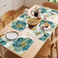 thumbnail image 5 of Placemat Set of 6 Watercolors Green Flowers Placemats for Dining Table Abstract Floral Washable Table Mats for Kitchen and Party Decor Indoor & Outdoor Use, 5 of 8
