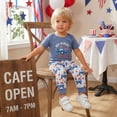 thumbnail image 4 of Emy Dola Baby Boys USA Flag Romper Outfits "My First 4th Of July" Baby Short Sleeve Long Pants 3-Pieces Clothes Set With Hat 0-12M, 4 of 8