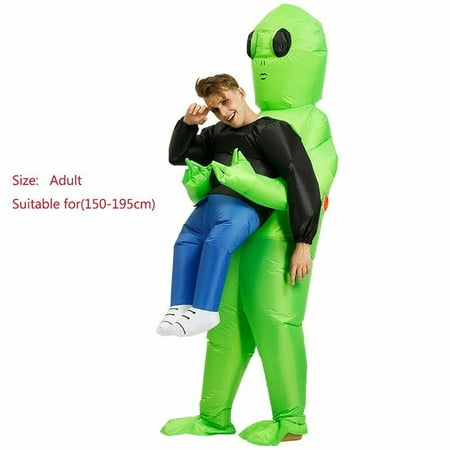 Halloween Inflatable Monster Costume Adult Green Alien Carrying Human Cosplay