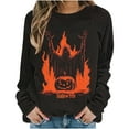 thumbnail image 4 of Craaazy Halloween Sweatshirt Long Sleeve Crew neck Shirts Halloween Spooky Season Ghost Print Tops Halloween Pullover Halloween Shirts Gifts For Women, 4 of 6
