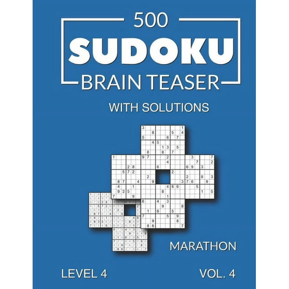 500 Sudoku Brain Teaser Marathon with solutions: Level 4 (difficult), Volume 4 (Paperback)