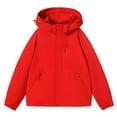 thumbnail image 4 of DHFJKG Rain Jacket For Women Solid Color Lightweight Windbreaker Loose Fit Zipper Raincoat Hiking Outfits With Hood Plus Size Stylish Coats, 4 of 4