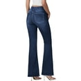thumbnail image 4 of Women's Stretchy Mid Rise Flare Jeans Fashion Straight Leg Slim Denim Bell Bottom Long Pants, 4 of 7