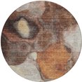 thumbnail image 5 of HomeRoots 605833 8 ft. Coffee, Copper & Beige Round Abstract Washable Indoor & Outdoor Area Rug, 5 of 5