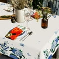 thumbnail image 3 of Tablecloths for Rectangle Tables 60 x 84 - Floral Wrinkle Free Scalloped Table Cover for Party Picnic Dinner Decor, 3 of 5