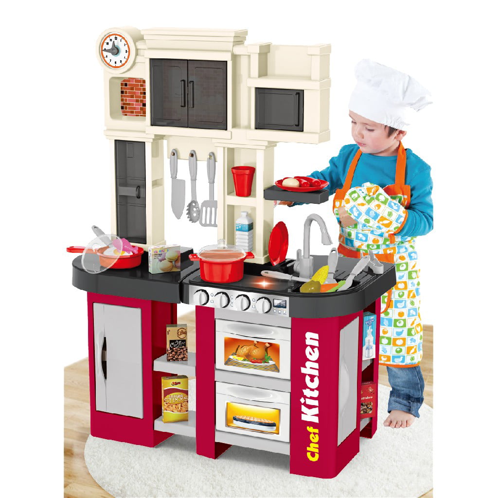 Details about   Large Kitchen Kids Play Set Pretend Baker Toy Cooking Playset Food Accessories 