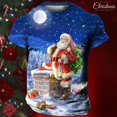 thumbnail image 1 of Camiseta de hombre Feliz Navidad alfabeto Santa 3d impreso manga corta cuello redondo pulóver ropa de hombre de gran tamaño camisetas de dibujos animados, 1 of 4