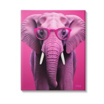Stupell Industries Vivid Pink Elephant Animals & Insects Painting Gallery Wrapped Canvas Art Print Wall Art, 36 x 48